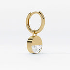 Lab Grown Diamond Formed Round Diamond Charm in Yellow Gold – View 4 | JAUR