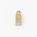 Lab Grown Diamond Formed Baguette Charm in Yellow Gold – Front View | JAUR