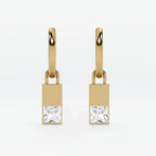 Lab Grown Diamond Formed Baguette Charm in Yellow Gold – Pair View | JAUR