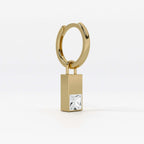 Lab Grown Diamond Formed Baguette Charm in Yellow Gold – Pair View | JAUR