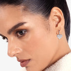 Lab Grown Diamond Formed Heart Charm in White Gold – Side View | JAUR