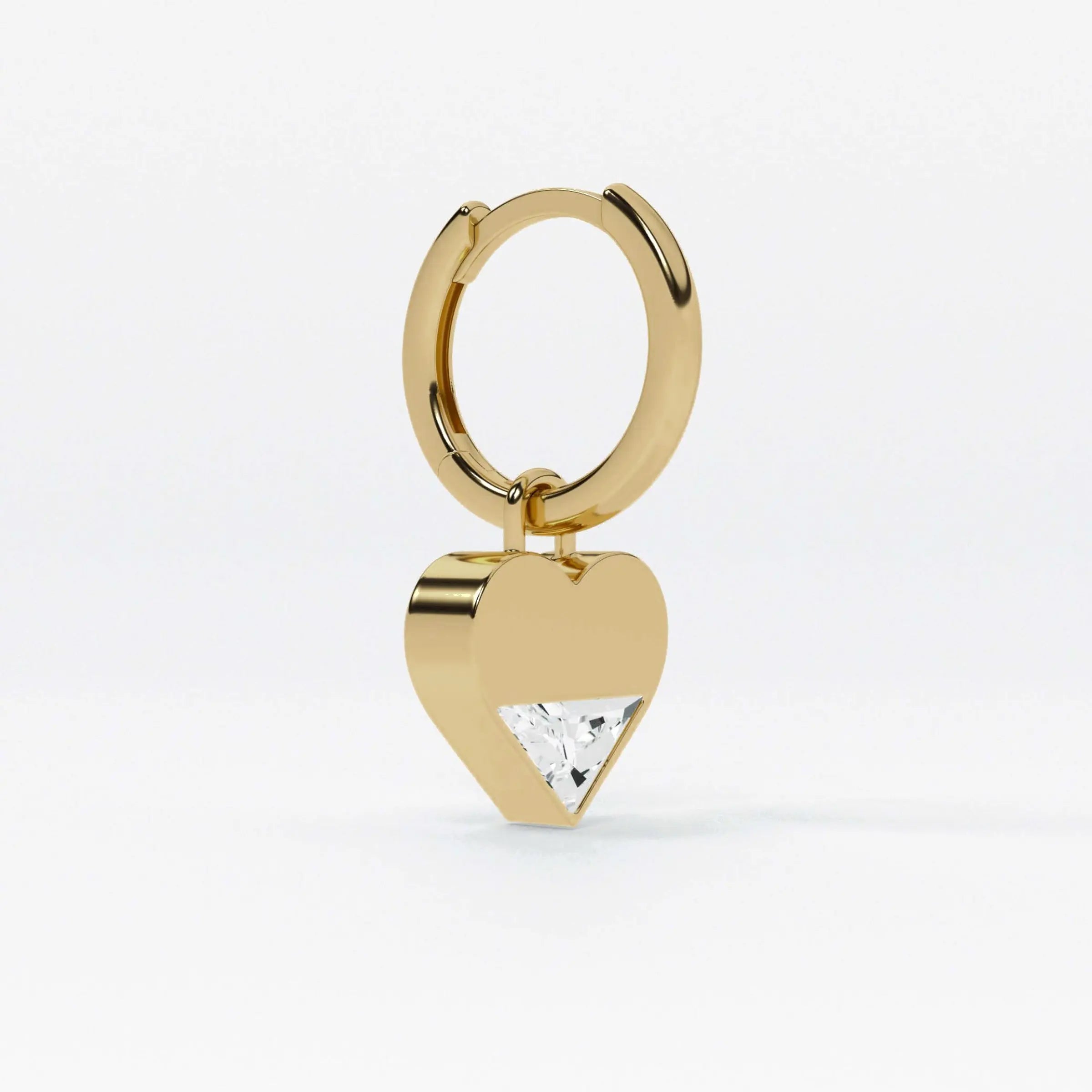 Lab Grown Diamond Formed Heart Charm in Yellow Gold – View 4 | JAUR
