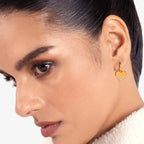 Lab Grown Diamond Formed Heart Charm in Yellow Gold – Pair View | JAUR