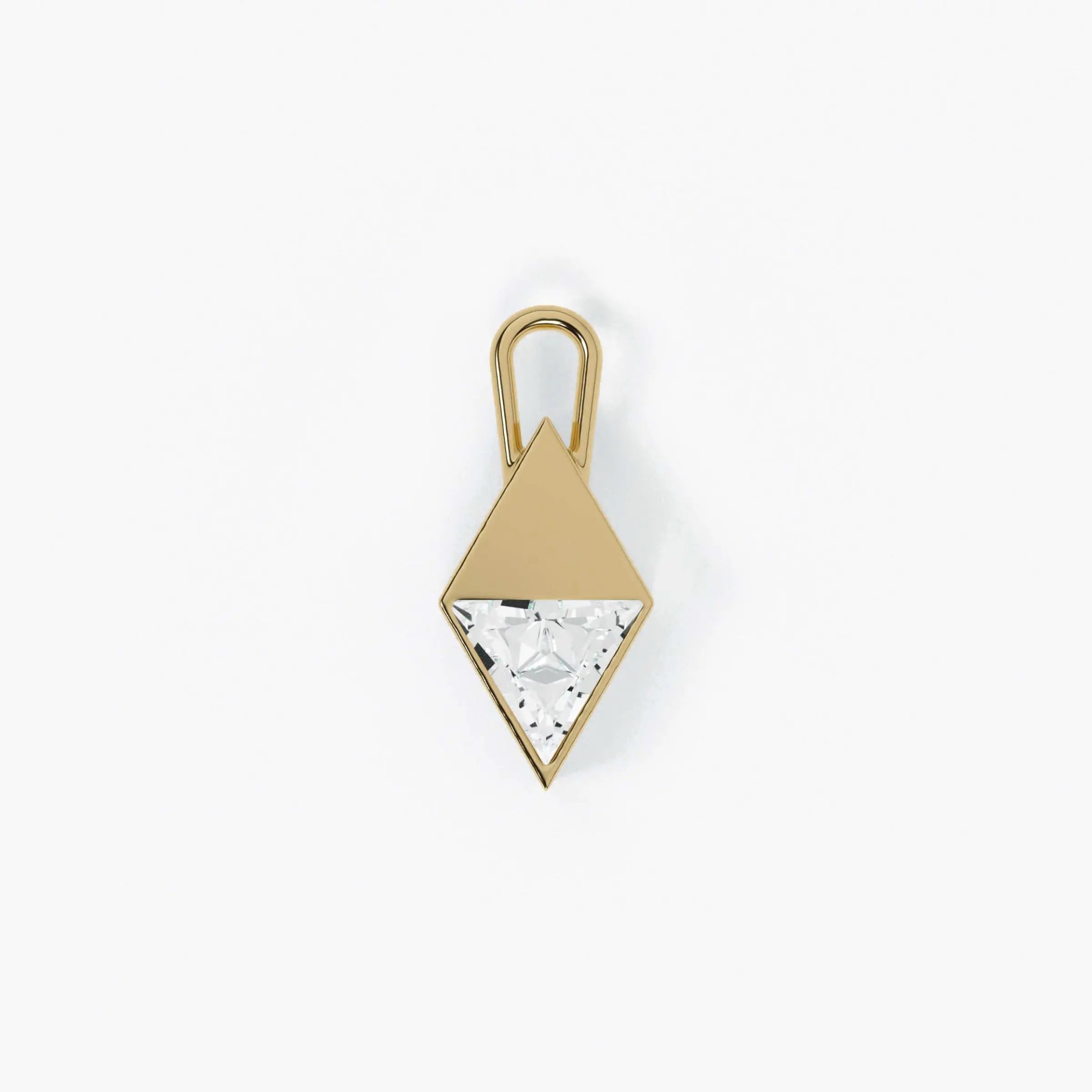 Lab Grown Diamond Formed Kite Charm in Yellow Gold – Front View | JAUR