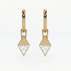 Lab Grown Diamond Formed Kite Charm in Yellow Gold – Pair View | JAUR