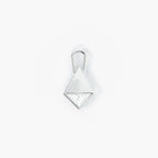 Lab Grown Diamond Formed Lozenge Charm in White Gold – Front View | JAUR