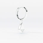 Lab Grown Diamond Formed Lozenge Charm in White Gold – View 4 | JAUR