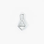 Lab Grown Diamond Formed Lozenge Charm in White Gold – View 5 | JAUR