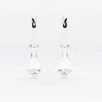 Lab Grown Diamond Formed Lozenge Charm in White Gold – Pair View | JAUR