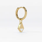 Lab Grown Diamond Formed Lozenge Charm in Yellow Gold – View 4 | JAUR