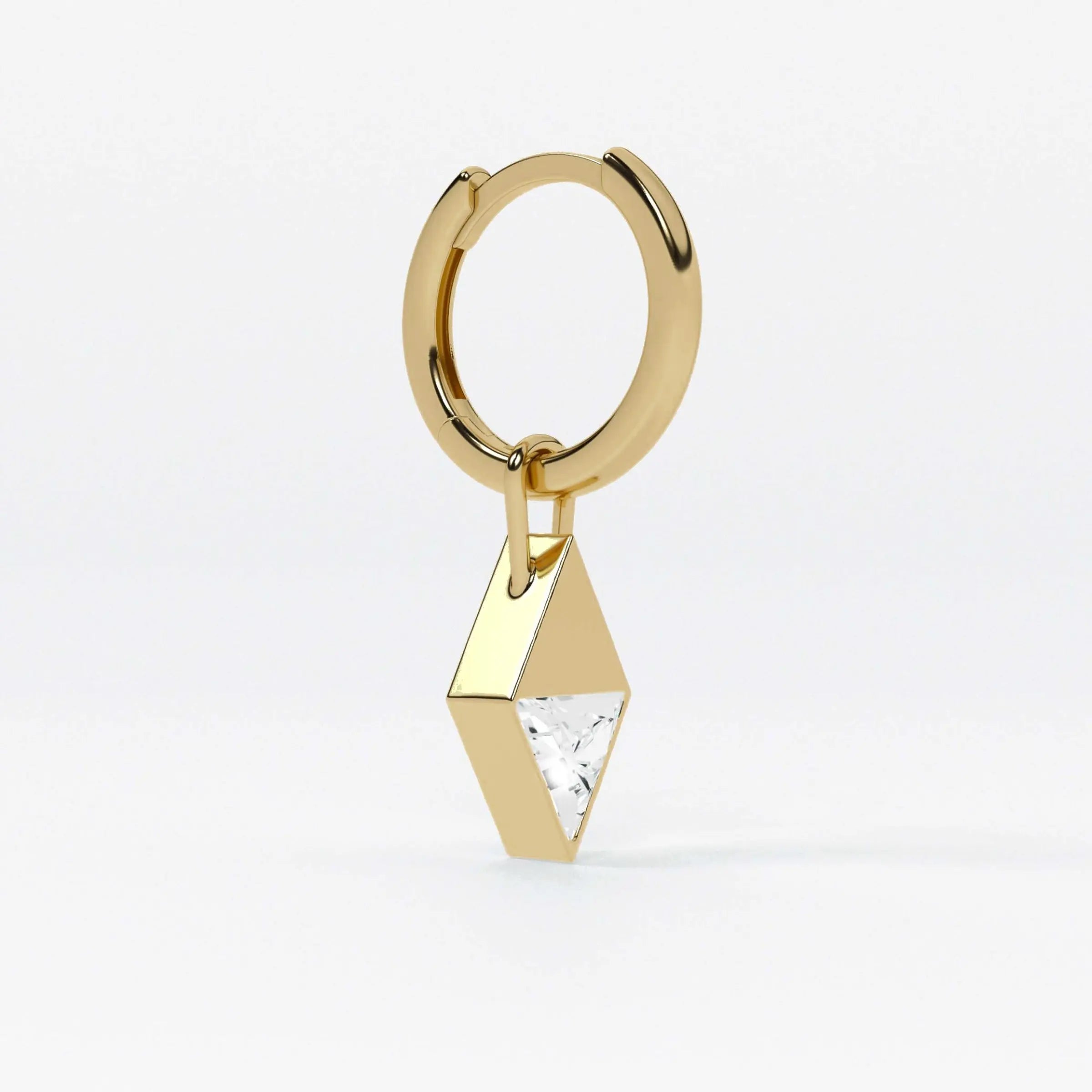 Lab Grown Diamond Formed Kite Charm in Yellow Gold – Pair View | JAUR