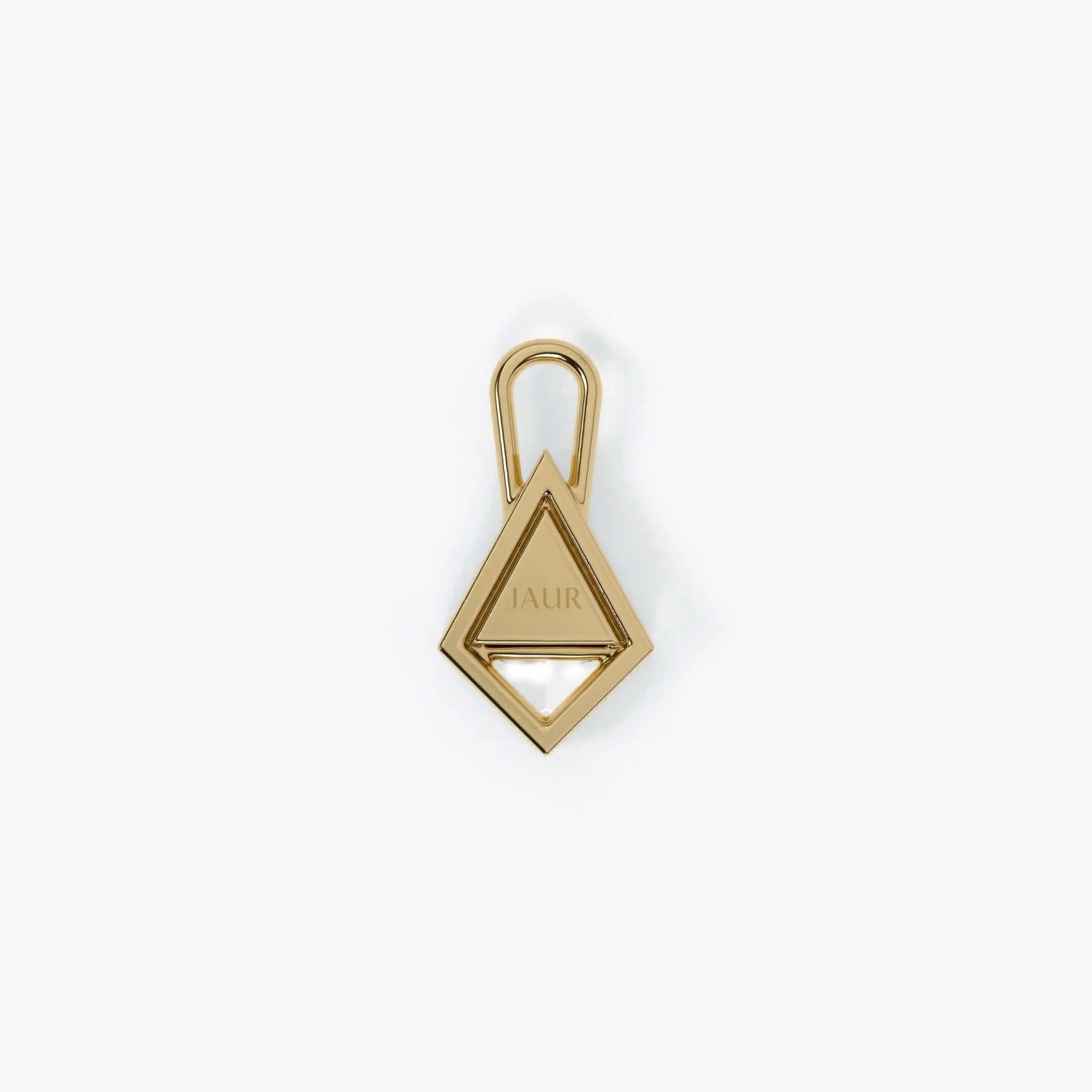 Lab Grown Diamond Formed Lozenge Charm in Yellow Gold – Pair View | JAUR