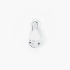 Lab Grown Diamond Formed Pear Charm in White Gold – Front View | JAUR