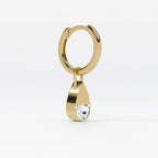 Lab Grown Diamond Formed Pear Charm in Yellow Gold – View 4 | JAUR