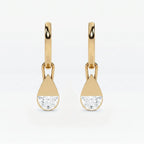 Lab Grown Diamond Formed Pear Charm in Yellow Gold – Pair View | JAUR