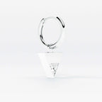 Lab Grown Diamond Formed Triangle Charm in White Gold – View 4 | JAUR
