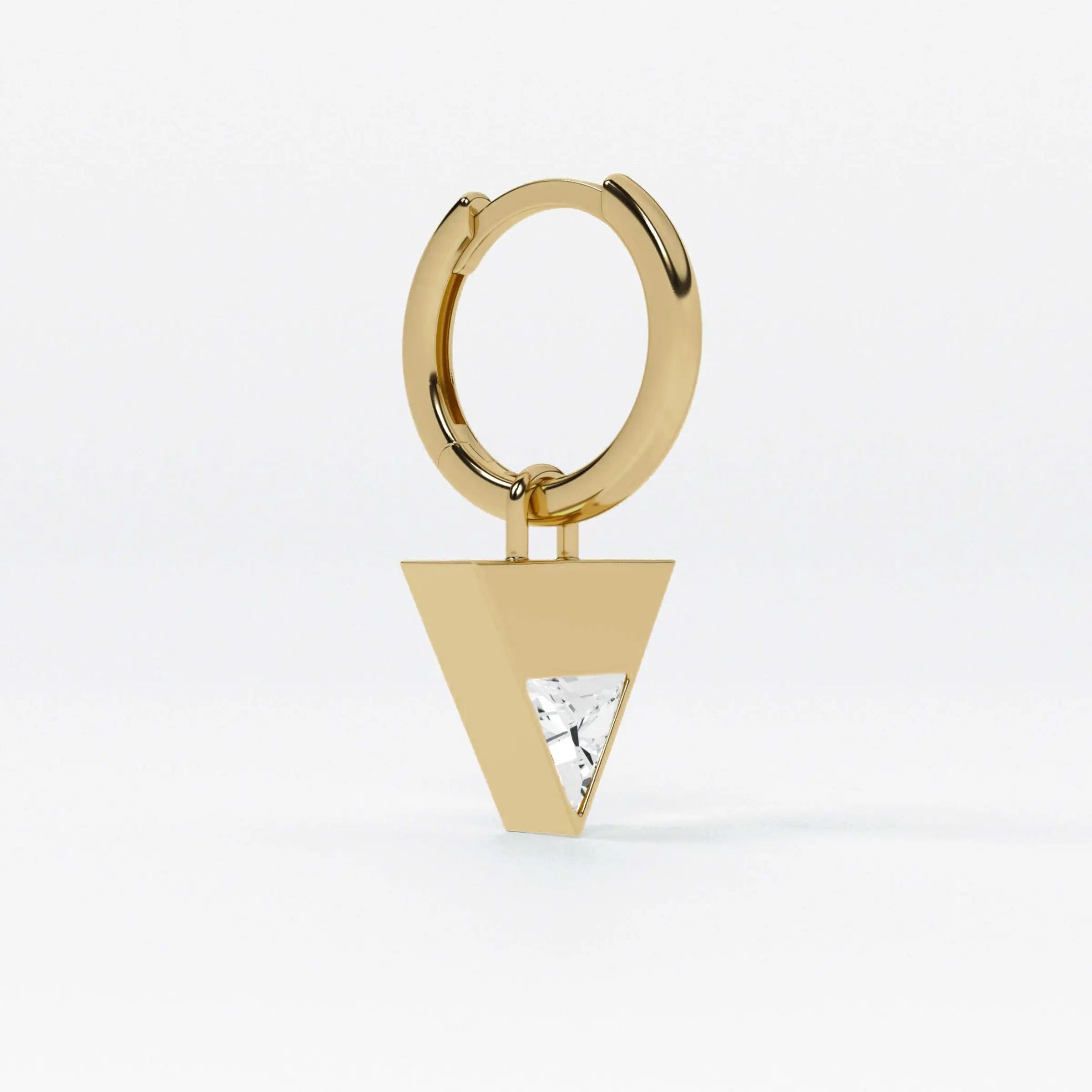 Lab Grown Diamond Formed Triangle Charm in Yellow Gold – View 4 | JAUR
