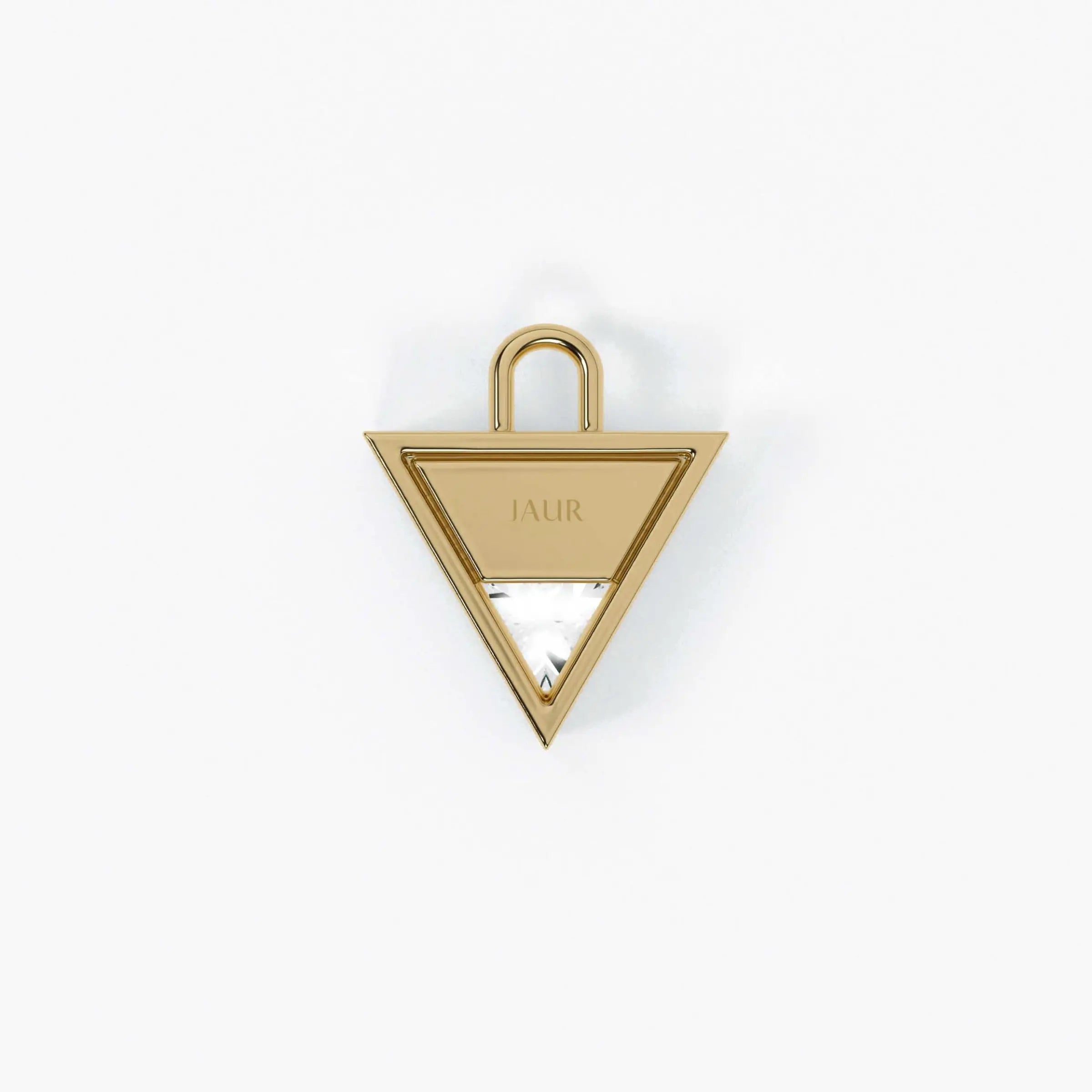 Lab Grown Diamond Formed Triangle Charm in Yellow Gold – View 5 | JAUR