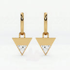 Lab Grown Diamond Formed Triangle Charm in Yellow Gold – Pair View | JAUR