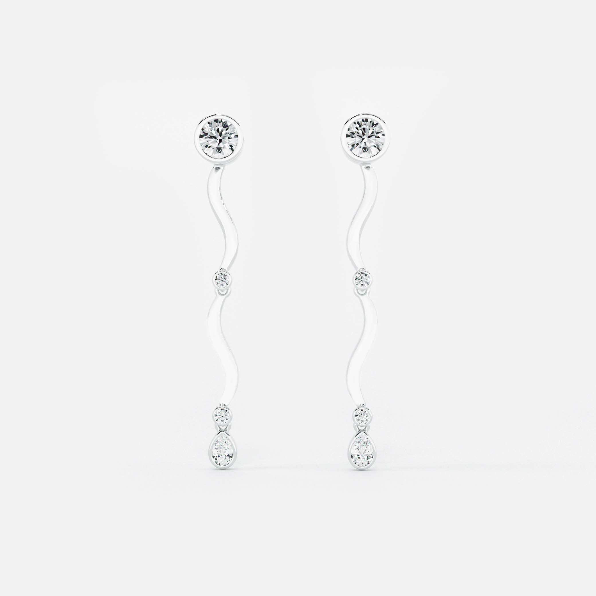 Gold Wave Drop Earrings