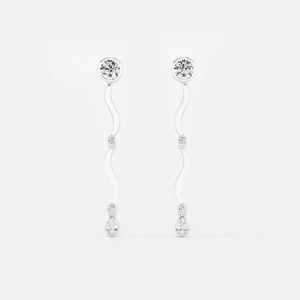 Gold Wave Drop Earrings