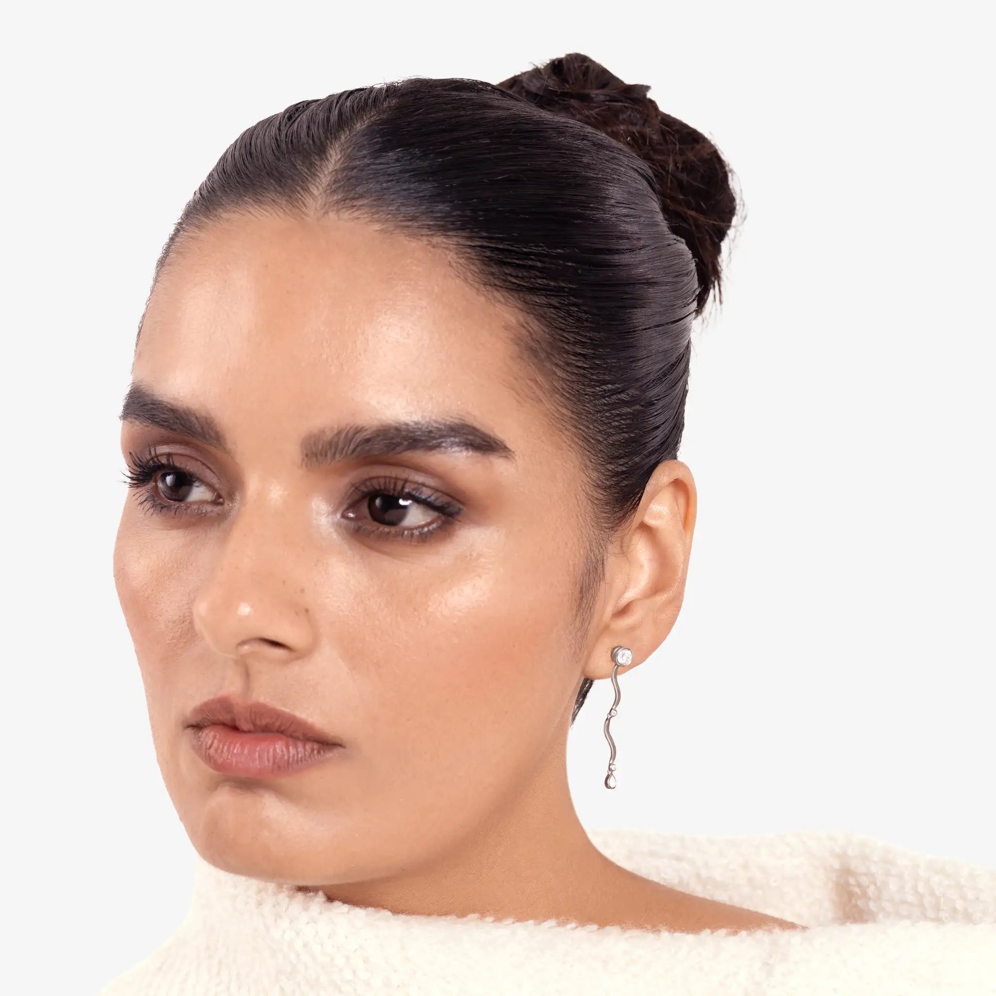 Gold Wave Drop Earrings