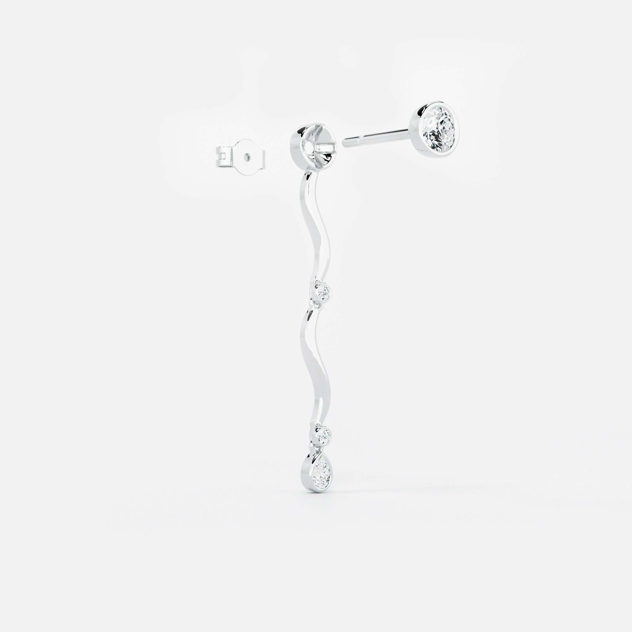 Gold Wave Drop Earrings