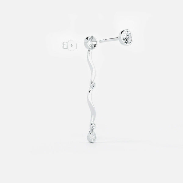 Gold Wave Drop Earrings