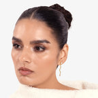 Lab Grown Diamond Gold Wave Drop Earrings in Yellow Gold – Pair View | JAUR