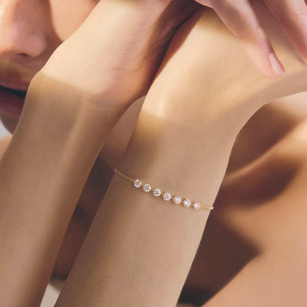 HALO - 7 Stone Pierced Diamond Bracelet JAUR