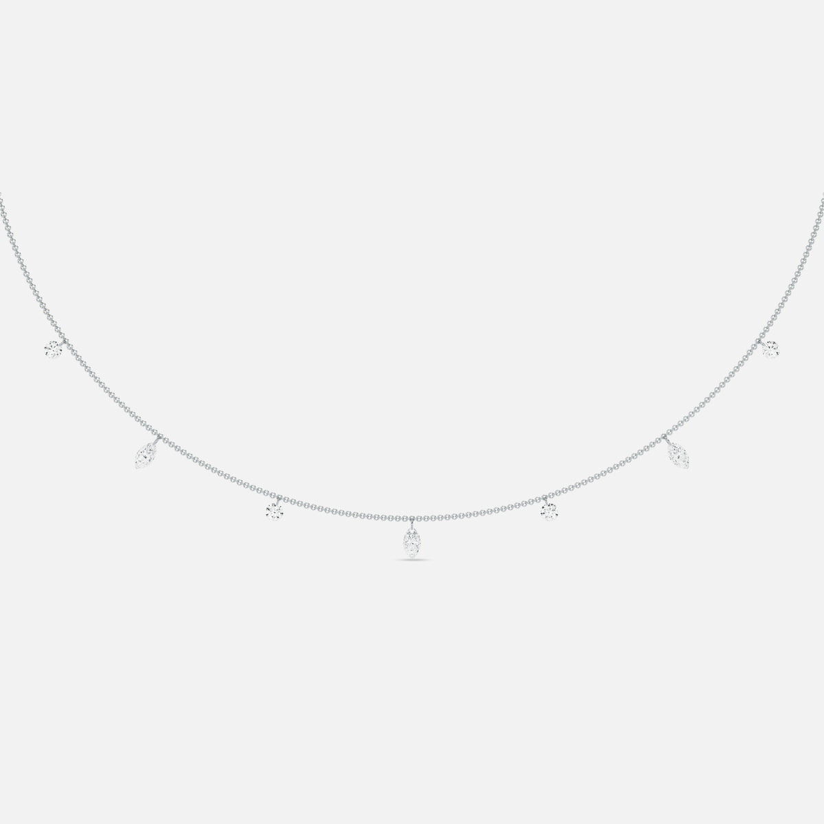 HALO - Pierced Seven Diamond Necklace JAUR
