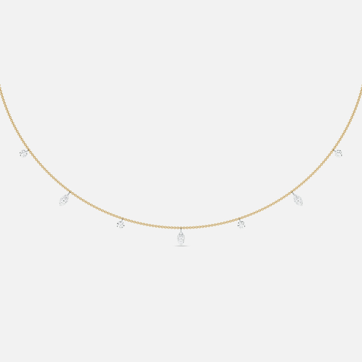 HALO - Pierced Seven Diamond Necklace