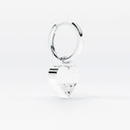 Lab Grown Diamond Formed Heart Charm in White Gold – Pair View | JAUR