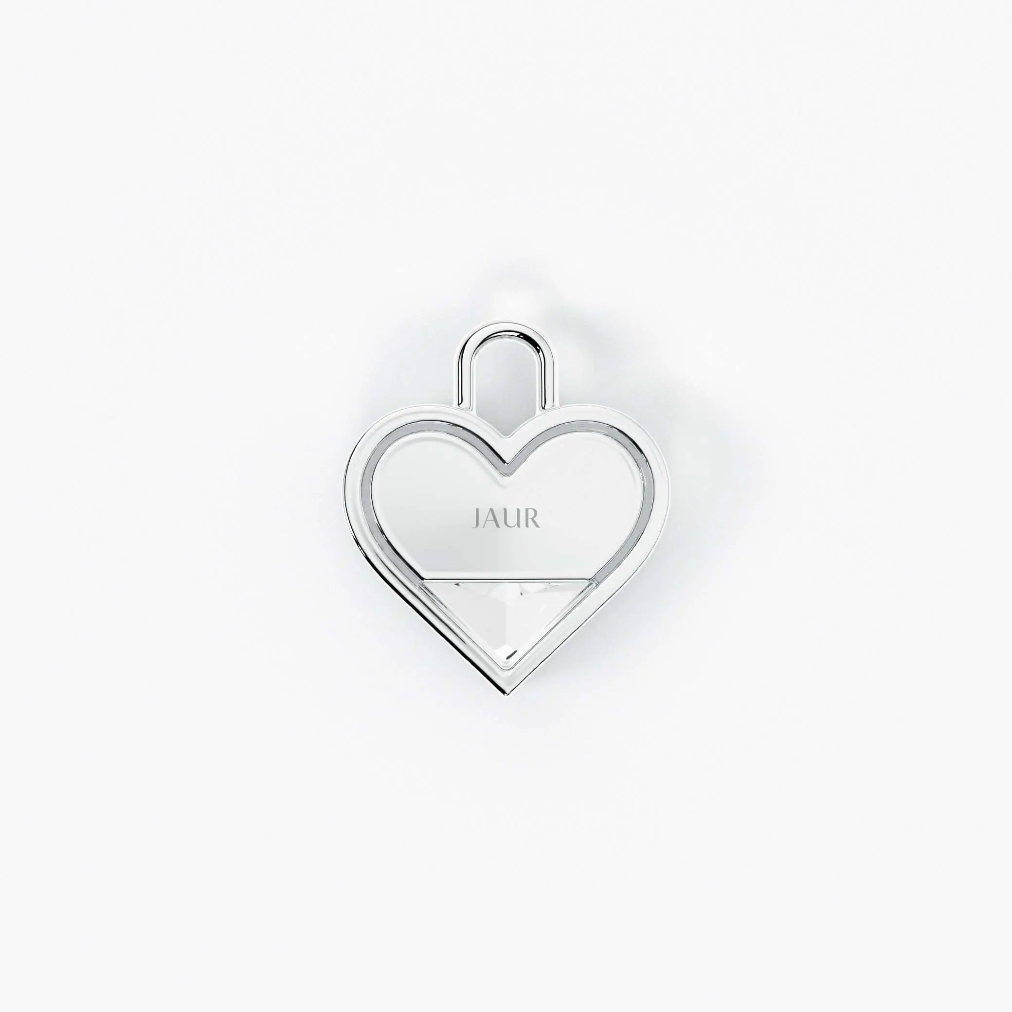 Lab Grown Diamond Formed Heart Charm in White Gold – Pair View | JAUR