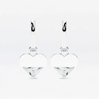 Lab Grown Diamond Formed Heart Charm in White Gold – Pair View | JAUR