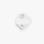 Lab Grown Diamond Formed Heart Charm in White Gold – Front View | JAUR