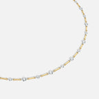 IRIS - Alternating Pierced Round Diamond Necklace