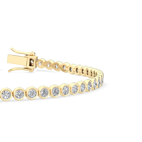 Round Diamond Bezel Tennis Bracelet