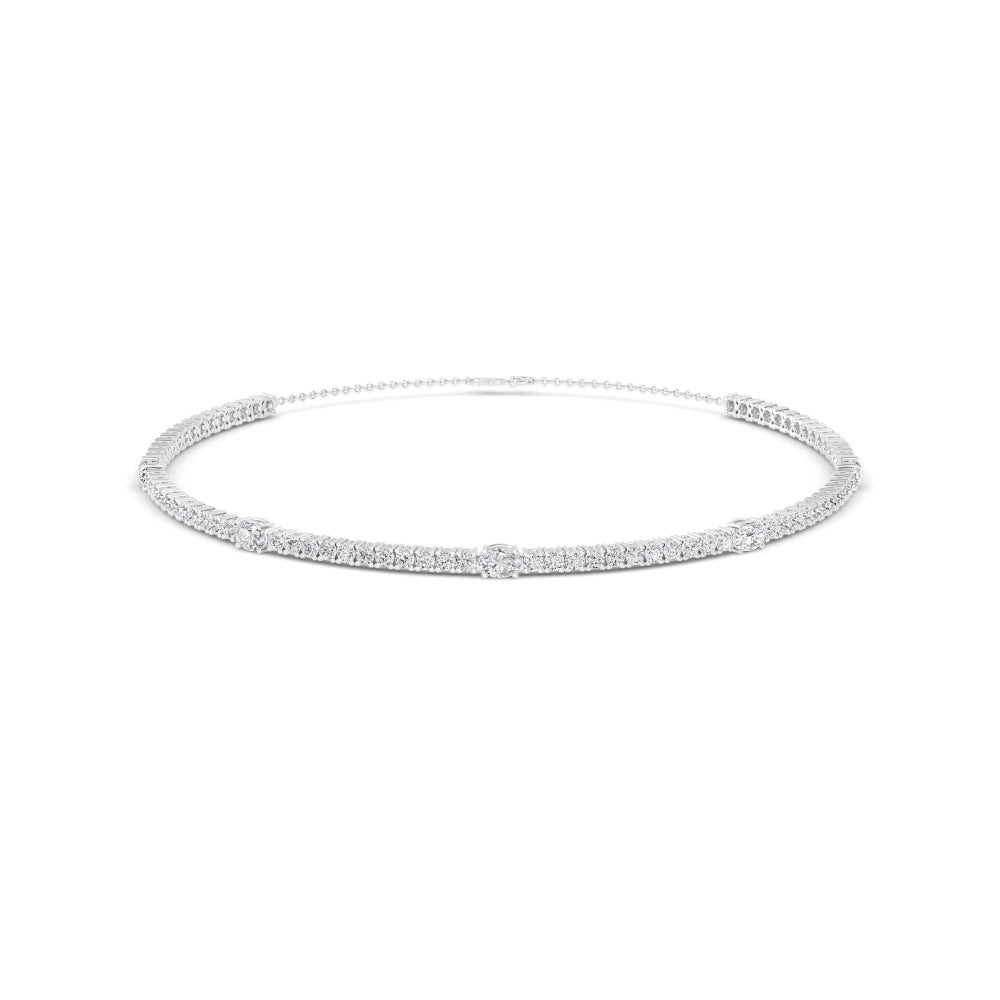 Oval Diamond Choker Necklace