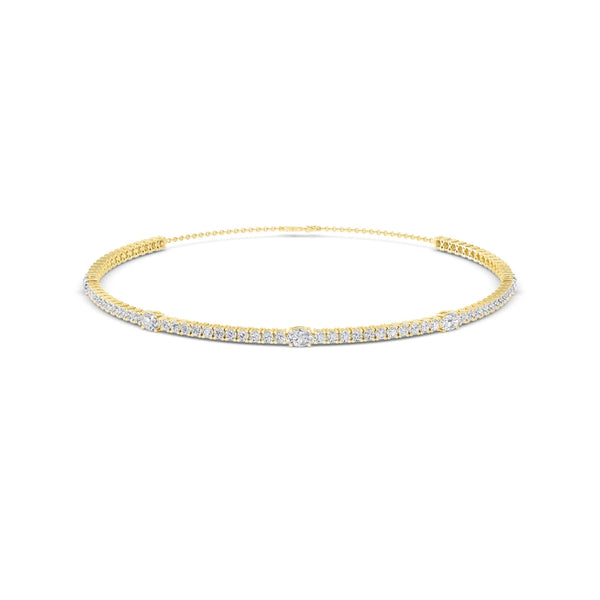 Oval Diamond Choker Necklace
