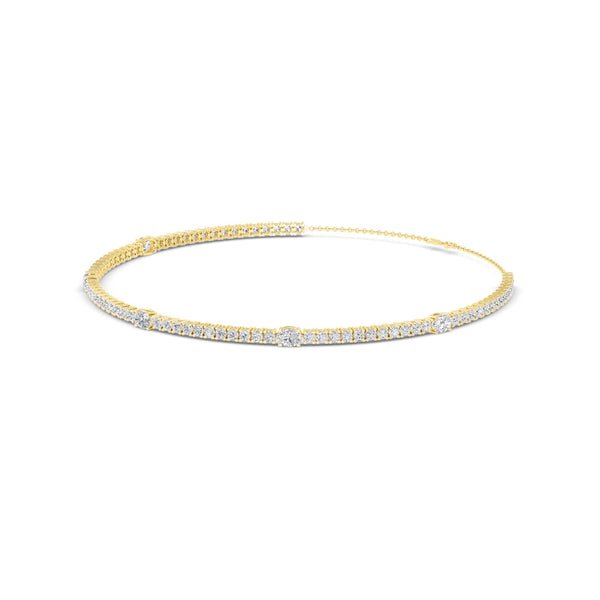 Oval Diamond Choker Necklace