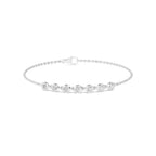 Lab Grown Diamond 7 Round Diamond Bezel Station Bracelet in White Gold | JAUR