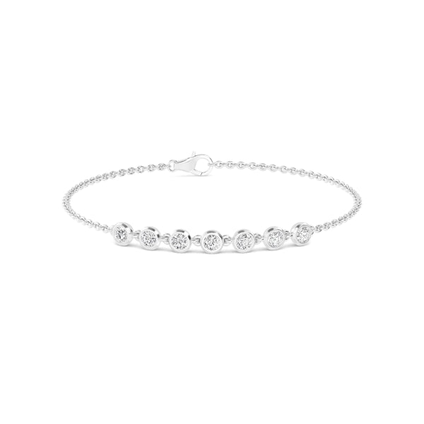 7 Round Diamond Bezel Station Bracelet
