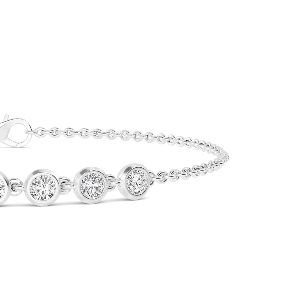 7 Round Diamond Bezel Station Bracelet