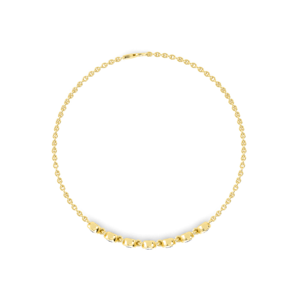 7 Round Diamond Bezel Station Bracelet