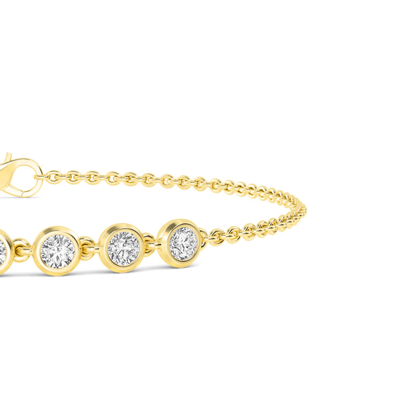 7 Round Diamond Bezel Station Bracelet