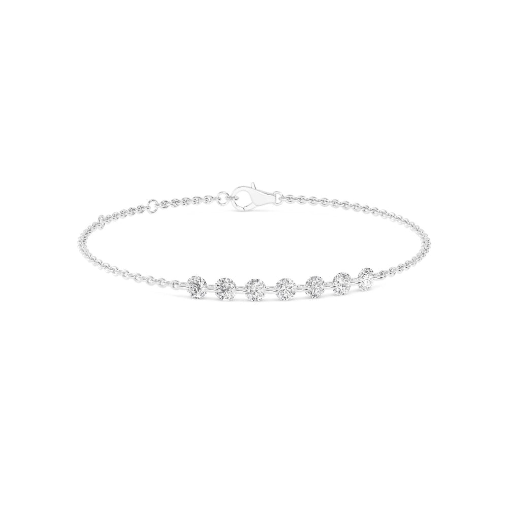 Round Floating Diamond Linked Bracelet