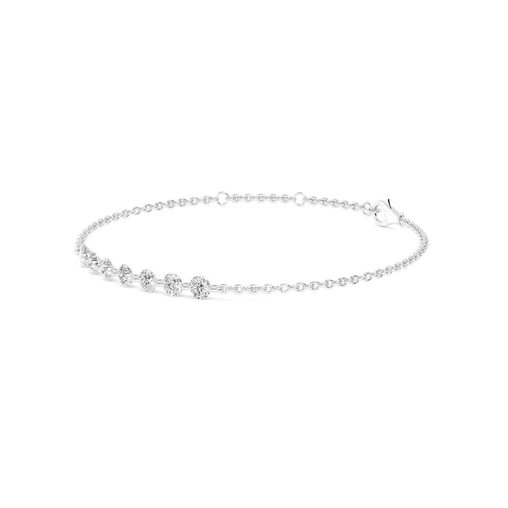Round Floating Diamond Linked Bracelet