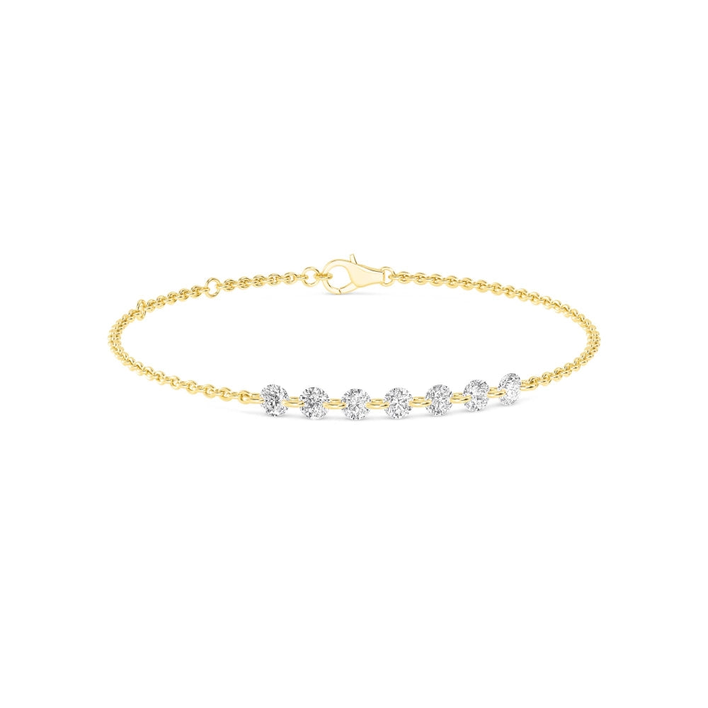 Round Floating Diamond Linked Bracelet