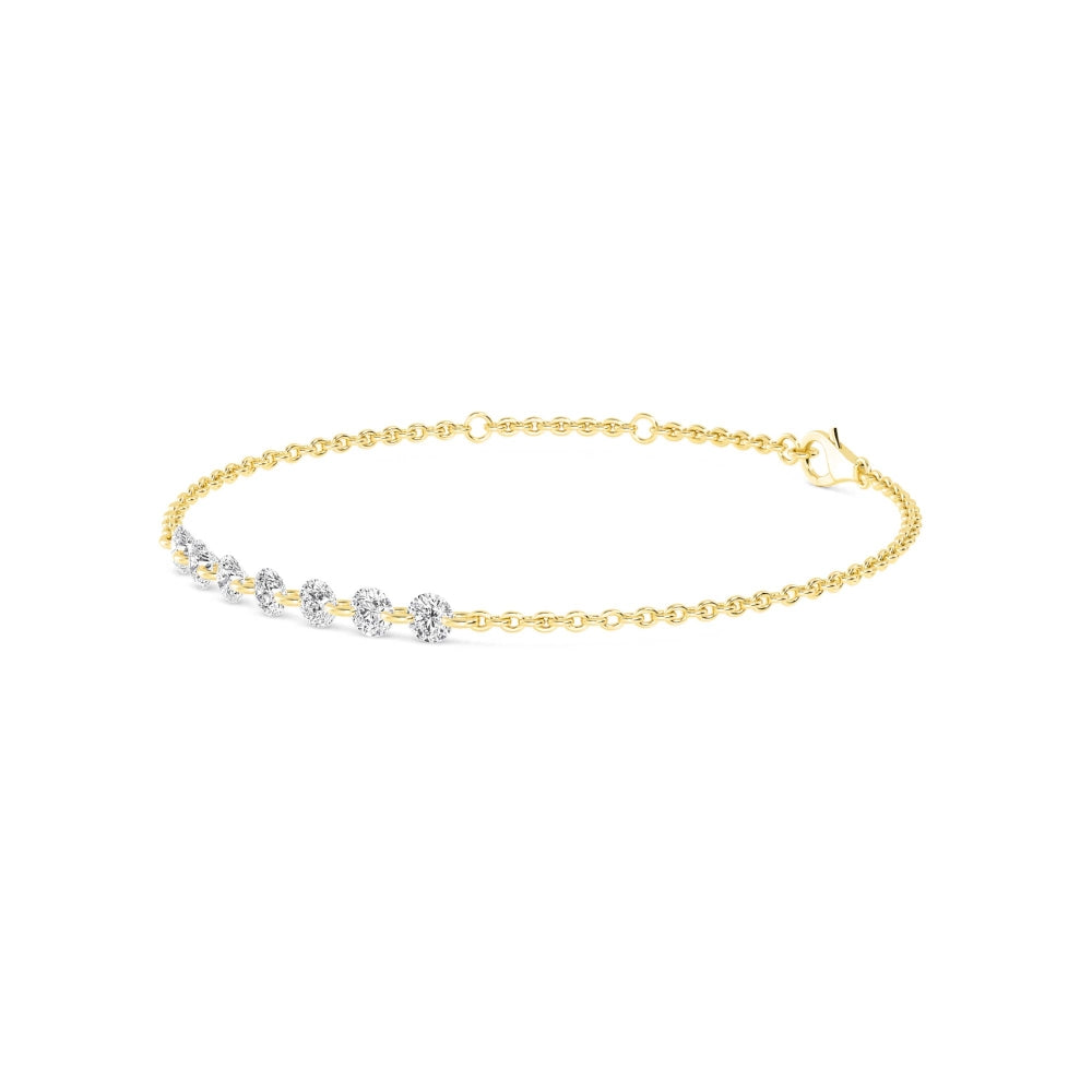 Round Floating Diamond Linked Bracelet